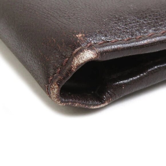 Auth CELINE Bifold Wallet Brown Leather/Goldtone - Picture 3 of 8